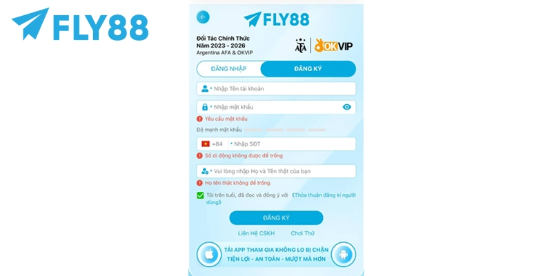 Đăng Ký FLY88 - 3 Bước Mở Tài Khoản Nhanh Chóng, An Toàn 11 Điền đầy đủ các thông tin để tạo tài khoản FLY88